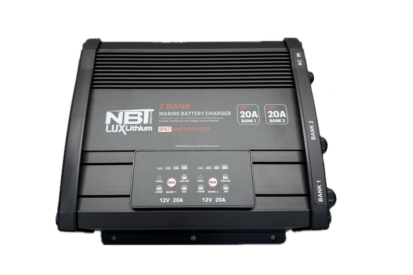 NBT Lux Chargers 12v/12v/36v 20A 3 Bank AC-DC Onboard Charger