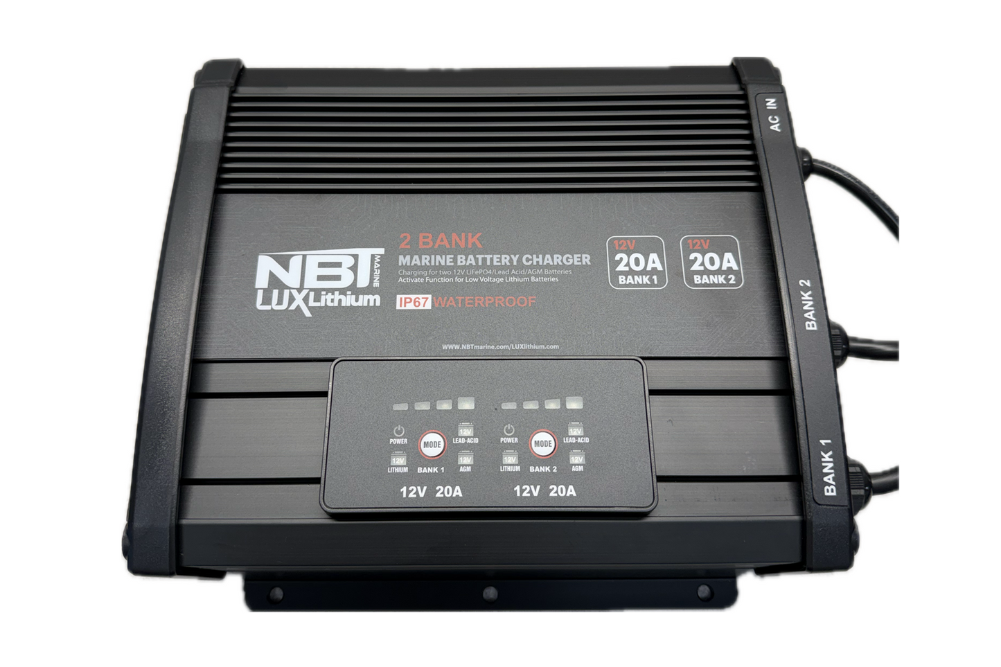 NBT Lux Charger 12v/36v 20A 2 Bank AC-DC Onboard Charger